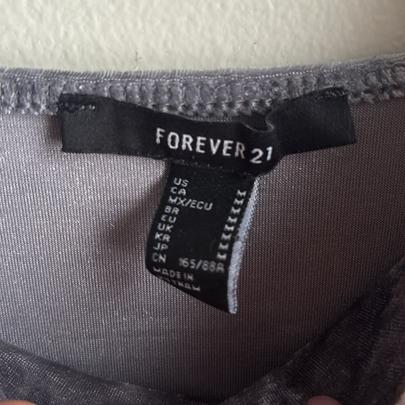 Silver velour mini dress Forever21 - Picture 2 of 4